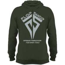 Flop Shop gray logo 2-sided print PC78H Port & Co. Core Fleece Pullover Hoodie