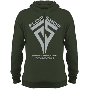 Flop Shop gray logo 2-sided print PC78H Port & Co. Core Fleece Pullover Hoodie
