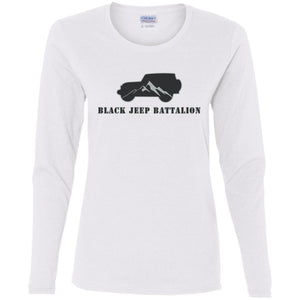 Black Jeep Battalion G540L Gildan Ladies' Cotton LS T-Shirt