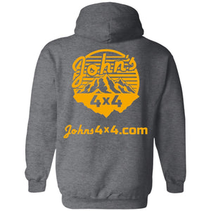 John's 4x4 BADASSERY Mountains 2-sided print G185 Gildan Pullover Hoodie 8 oz.