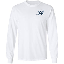 Yeti Motorsports blue logo 2-sided print G240 Gildan LS Ultra Cotton T-Shirt