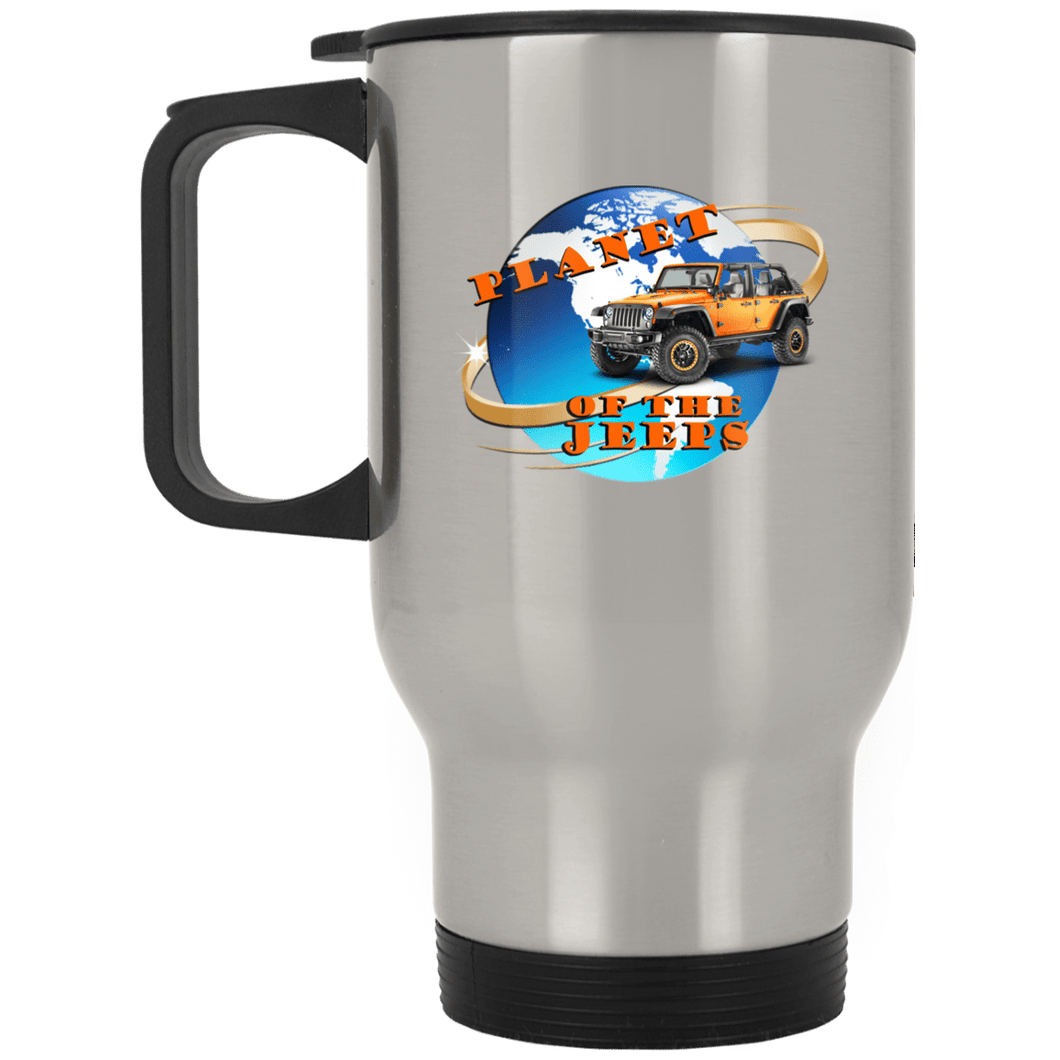 Planet of the Jeeps XP8400S Silver Stainless Travel Mug