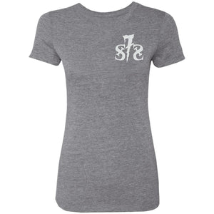 S7S white logo Taco 2-sided print NL6710 Ladies' Triblend T-Shirt