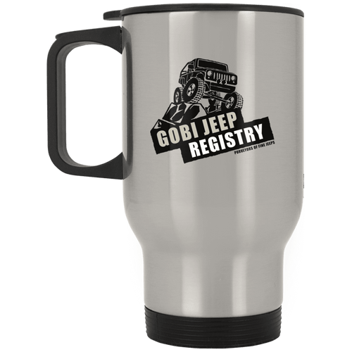 Gobi Jeep Registry Logo XP8400S Silver Stainless Travel Mug