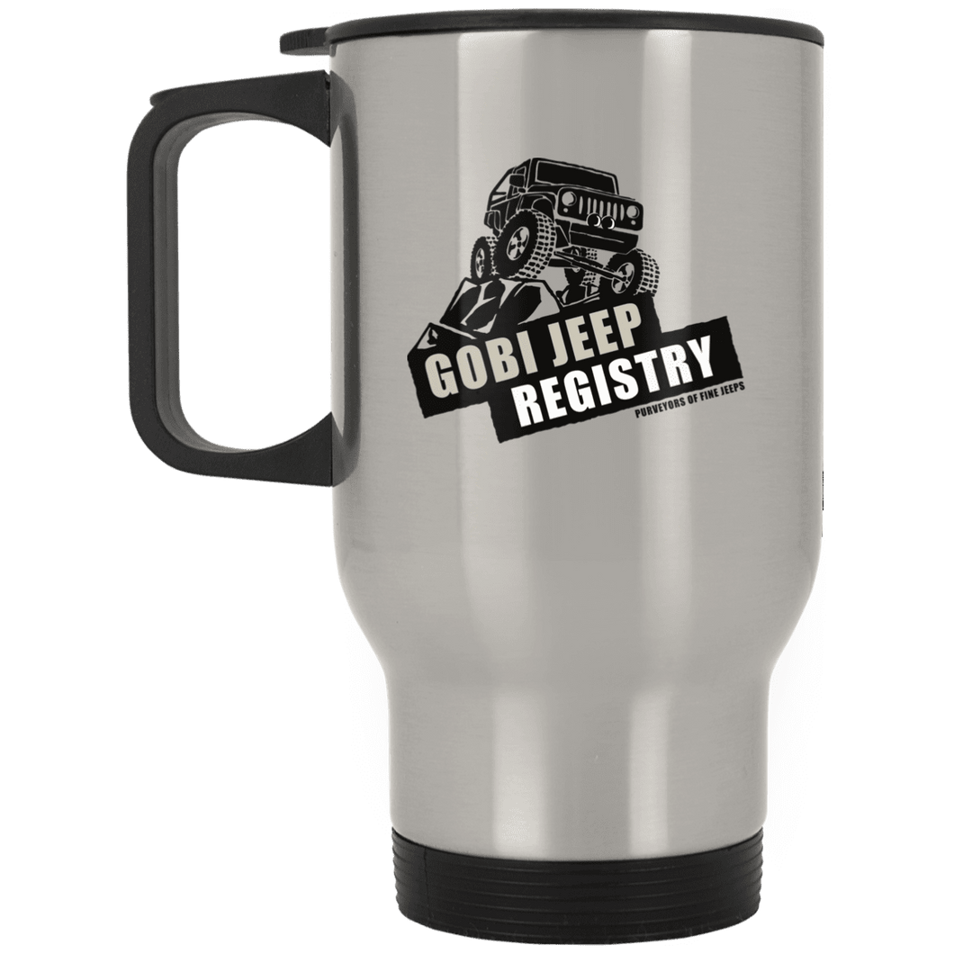 Gobi Jeep Registry Logo XP8400S Silver Stainless Travel Mug