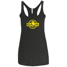 BAJA yellow logo NL6733 Next Level Ladies' Triblend Racerback Tank