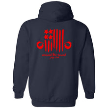 ASJC 2-sided print with Freedom flag on back G185 Gildan Pullover Hoodie 8 oz.