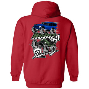 H57 Racing 2-sided print G185 Gildan Pullover Hoodie 8 oz.