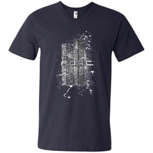 AORC Vertical white 2-sided print 982 Men's Printed V-Neck T-Shirt