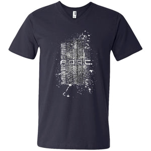AORC Vertical white 2-sided print 982 Men's Printed V-Neck T-Shirt