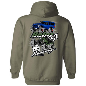 H57 Racing 2-sided print G185 Gildan Pullover Hoodie 8 oz.