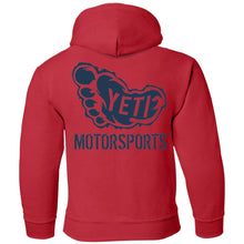 Yeti Motorsports blue logo 2-sided print G185B Gildan Youth Pullover Hoodie