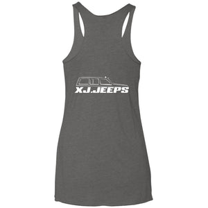 XJ Jeeps 2-sided print NL6733 Next Level Ladies' Triblend Racerback Tank