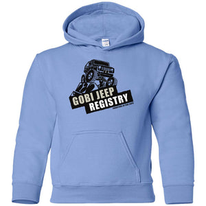 Gobi Jeep Registry Logo G185B Gildan Youth Pullover Hoodie