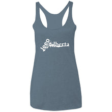 Jeep Alberta white logo NL6733 Next Level Ladies' Triblend Racerback Tank