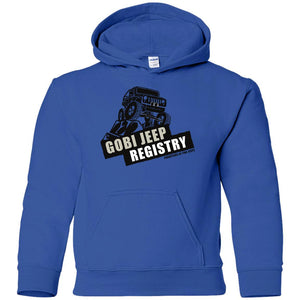 Gobi Jeep Registry Logo G185B Gildan Youth Pullover Hoodie