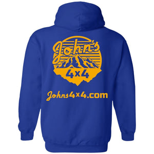John's 4x4 BADASSERY Mountains 2-sided print G185 Gildan Pullover Hoodie 8 oz.