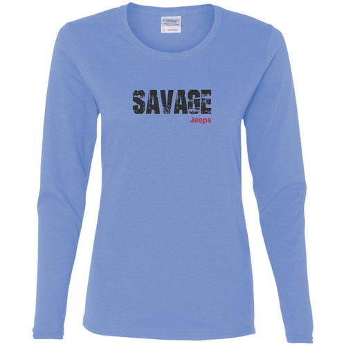 Savage Jeeps G540L Gildan Ladies' Cotton LS T-Shirt