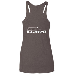 XJ Jeeps 2-sided print NL6733 Next Level Ladies' Triblend Racerback Tank