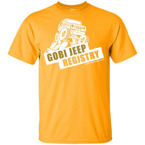 Gobi Jeep Registry white logo G200B Gildan Youth Ultra Cotton T-Shirt