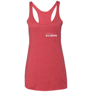 XJ Jeeps 2-sided print NL6733 Next Level Ladies' Triblend Racerback Tank