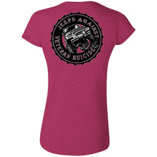 Unity Flag front & Jeeps Against Veteran Suicide back G640L Gildan Softstyle Ladies' T-Shirt