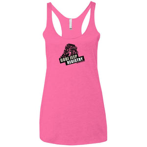 Gobi Jeep Registry Logo NL6733 Next Level Ladies' Triblend Racerback Tank