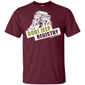 Gobi Jeep Registry white logo G200B Gildan Youth Ultra Cotton T-Shirt