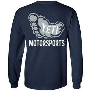 Yeti Motorsports logo 2-sided print G240 Gildan LS Ultra Cotton T-Shirt