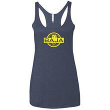 BAJA yellow logo NL6733 Next Level Ladies' Triblend Racerback Tank