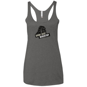 Gobi Jeep Registry Logo NL6733 Next Level Ladies' Triblend Racerback Tank