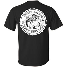 Unity Flag front, Jeeps Against Veteran Suicide back G200 Gildan Ultra Cotton T-Shirt
