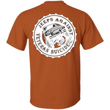 Unity Flag front, Jeeps Against Veteran Suicide back G200 Gildan Ultra Cotton T-Shirt