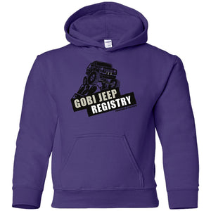 Gobi Jeep Registry Logo G185B Gildan Youth Pullover Hoodie