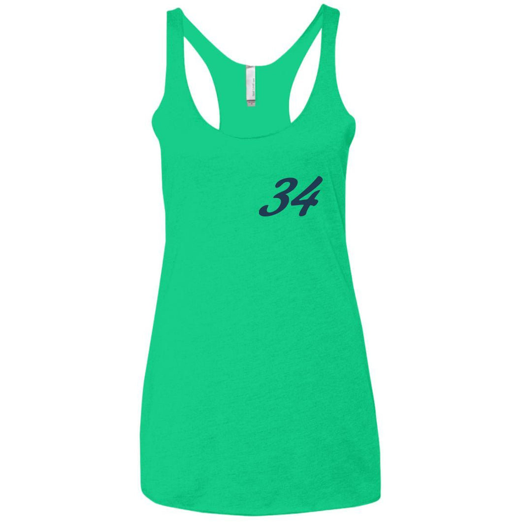 Yeti Motorsports blue logo 2-sided print NL6733 Next Level Ladies' Triblend Racerback Tank