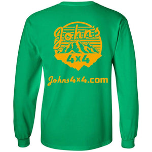 John's 4x4 BADASSERY Mountains 2-sided print G240 Gildan LS Ultra Cotton T-Shirt