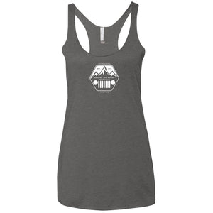ASJC 2-sided print with Freedom flag on back NL6733 Next Level Ladies' Triblend Racerback Tank