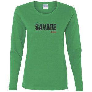 Savage Jeeps G540L Gildan Ladies' Cotton LS T-Shirt