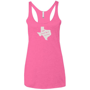 Coastal Bend Crawlers light logo NL6733 Next Level Ladies' Triblend Racerback Tank