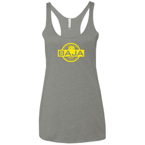 BAJA yellow logo NL6733 Next Level Ladies' Triblend Racerback Tank