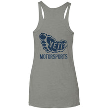 Yeti Motorsports blue logo 2-sided print NL6733 Next Level Ladies' Triblend Racerback Tank