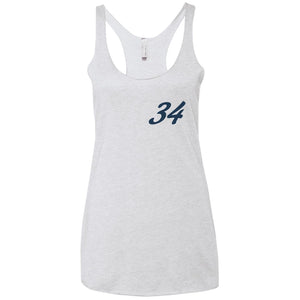 Yeti Motorsports blue logo 2-sided print NL6733 Next Level Ladies' Triblend Racerback Tank