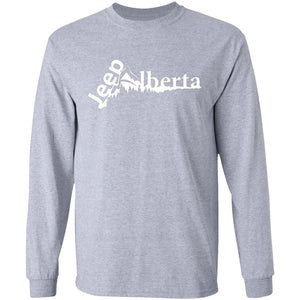 Jeep Alberta white logo G240 Gildan LS Ultra Cotton T-Shirt
