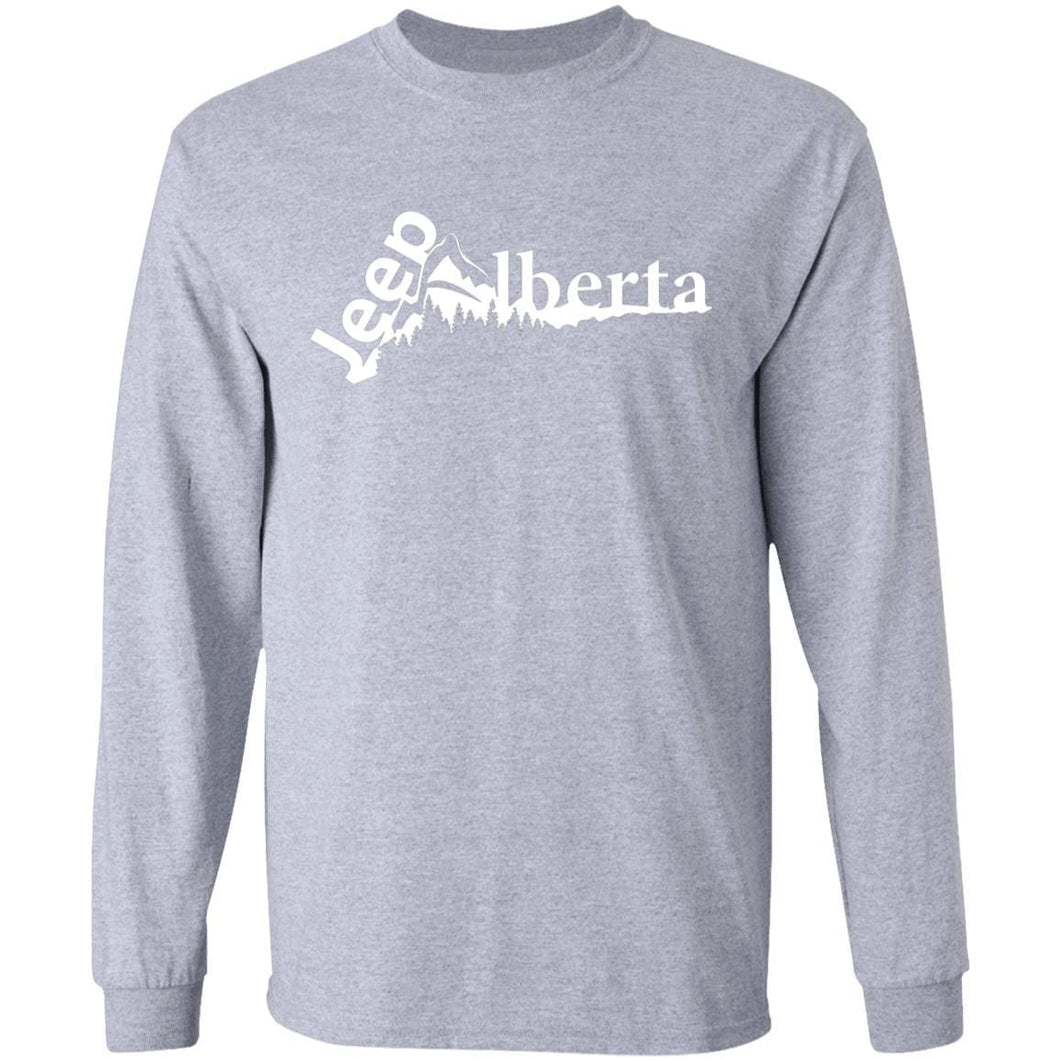 Jeep Alberta white logo G240 Gildan LS Ultra Cotton T-Shirt