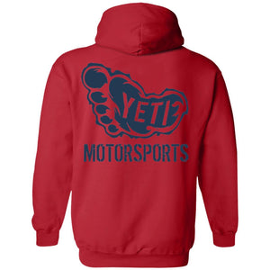 Yeti Motorsports blue logo 2-sided print G185 Gildan Pullover Hoodie 8 oz.