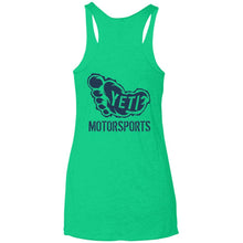 Yeti Motorsports blue logo 2-sided print NL6733 Next Level Ladies' Triblend Racerback Tank