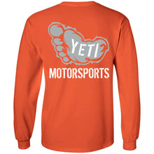 Yeti Motorsports logo 2-sided print G240 Gildan LS Ultra Cotton T-Shirt