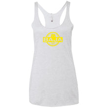 BAJA yellow logo NL6733 Next Level Ladies' Triblend Racerback Tank