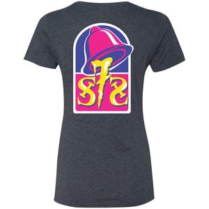 S7S white logo Taco 2-sided print NL6710 Ladies' Triblend T-Shirt