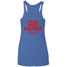 ASJC 2-sided print with Freedom flag on back NL6733 Next Level Ladies' Triblend Racerback Tank